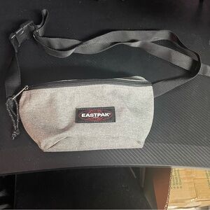 🌎 EASTPAK grey minimalist canvas fanny pack bum bag mini crossbody 🌎